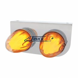 Stainless Light Bracket With 2X 9 LED Dual Function Watermelon GloLight - Amber LED/Clear Lens - United Pacific 34453