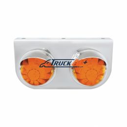 SS Light Bracket With 2X 17 LED Dual Function Watermelon Lights & Visors - Amber LED & Lens - United Pacific 37256