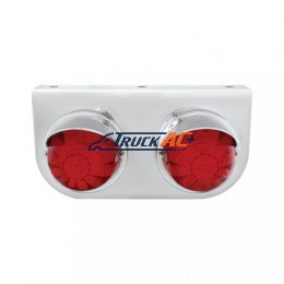 SS Light Bracket With 2X 17 LED Dual Function Watermelon Lights & Visors - Red LED/Red Lens - United Pacific 37258