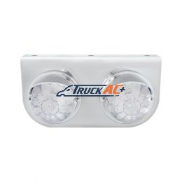 SS Light Bracket With 2X 17 LED Dual Function Watermelon Lights & Visors - Red LED/Clear Lens - United Pacific 37260