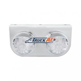 Stainless Light Bracket With 2X 17 LED Watermelon Lights & Visors - Red LED/Clear Lens - United Pacific 37264
