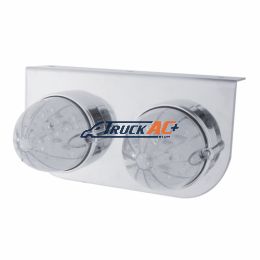 Stainless Light Bracket With 2X 19 LED Bullet Style Grakon 1000 Lights - Amber LED/Clear Lens - United Pacific 37461