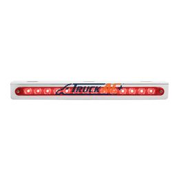 Stainless Light Bracket With 14 LED 12" Sequential Light Bar (Left to Right) - Red LED/Red Lens - United Pacific 37515