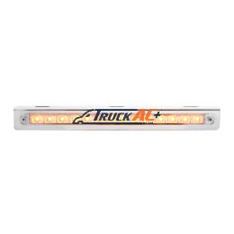 Stainless Light Bracket With 14 LED 12" Sequential Light Bar (Left to Right) - Amber LED/Clear Lens - United Pacific 37516