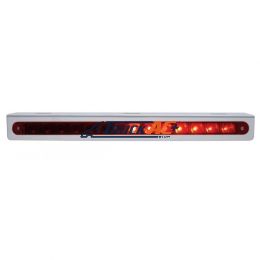 Stainless Light Bracket With 14 LED 12" Sequential Light Bar (Right to Left) - Red LED/Red Lens - United Pacific 37519