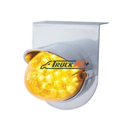 Stainless Light Bracket With 19 LED Reflector Light & Visor - Amber LED/Amber Lens - United Pacific 37721