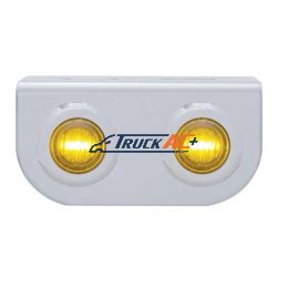 Stainless Light Bracket With 2X 3 LED 3/4" Mini Lights - Amber LED/Amber Lens - United Pacific 37792