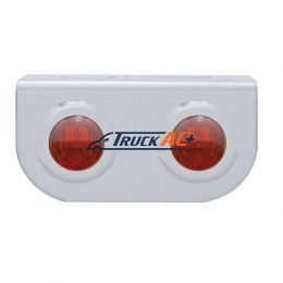 Stainless Light Bracket With 2X 3 LED 3/4" Mini Lights - Red LED/Red Lens - United Pacific 37793