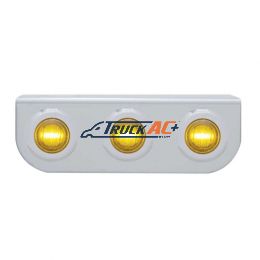 Stainless Light Bracket With 3X 3 LED 3/4" Mini Lights - Amber LED/Amber Lens - United Pacific 37794