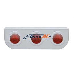 Stainless Light Bracket With 3X 3 LED 3/4" Mini Lights - Red LED/Red Lens - United Pacific 37795