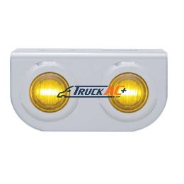 Stainless Light Bracket With 2X 3 LED 3/4" Mini Lights - Amber LED/Amber Lens - United Pacific 37831