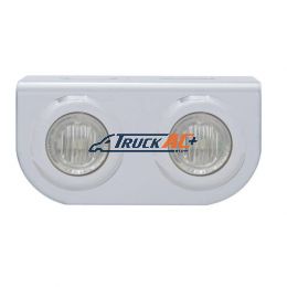 Stainless Light Bracket With 2X 3 LED 3/4" Mini Lights - Red LED/Clear Lens - United Pacific 37834