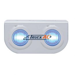 Stainless Light Bracket With 2X 3 LED 3/4" Mini Lights - Blue LED/Clear Lens - United Pacific 37835