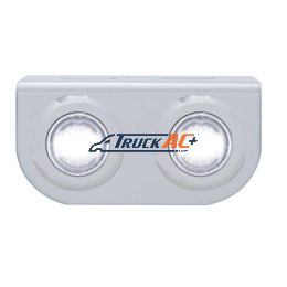Stainless Light Bracket With 2X 3 LED 3/4" Mini Lights - White LED/Clear Lens - United Pacific 37836