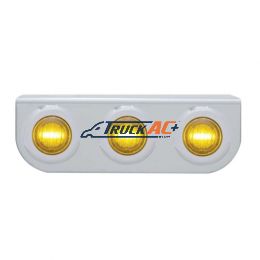 Stainless Light Bracket With 3X 3 LED 3/4" Mini Lights - Amber LED/Amber Lens - United Pacific 37837