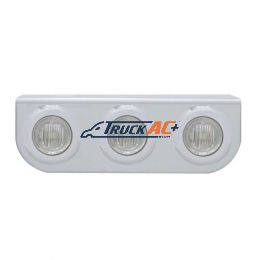 Stainless Light Bracket With 3X 3 LED 3/4" Mini Lights - Red LED/Clear Lens - United Pacific 37840