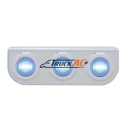 Stainless Light Bracket With 3X 3 LED 3/4" Mini Lights - Blue LED/Clear Lens - United Pacific 37841