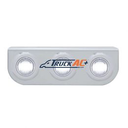 Stainless Light Bracket With 3X 3 LED 3/4" Mini Lights - White LED/Clear Lens - United Pacific 37842