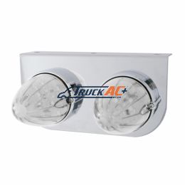 Stainless Light Bracket With 2X 19 LED Watermelon Lights - Amber LED/Clear Lens - United Pacific 37891