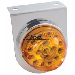 Stainless Light Bracket With 17 LED Dual Function Clear Reflector Light - Amber Lens - United Pacific 39620