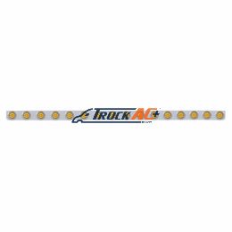 79-1/2" Stainless Bumper Light Bracket With 16X 9 LED 2" Lights & Visors - Amber LED/Amber Lens - United Pacific 62736