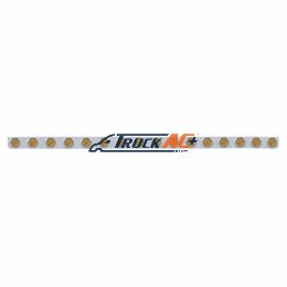 79-1/2" SS Bumper Light Bracket With 16X 9 LED 2" Reflector Lights & Visors -Amber LED & Lens - United Pacific 62740