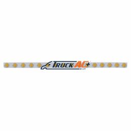 79-1/2" Stainless Bumper Light Bracket With 16X 9 LED 2" Lights & Bezels - Amber LED/Amber Lens - United Pacific 62836
