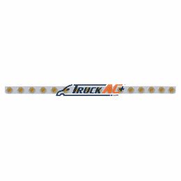 79-1/2" SS Bumper Light Bracket With 16X 9 LED 2" Reflector Lights & Bezels -Amber LED & Lens - United Pacific 62840