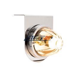 Dual Function Glass Watermelon Light With Stainless Steel Light Bracket Kit With LED Bulb-Amber LED/Clear Lens - United Pacific 20406