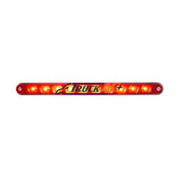 10 LED 9" Split Turn Function Light Bar With Bezel - Red LED/Red Lens - United Pacific 32778