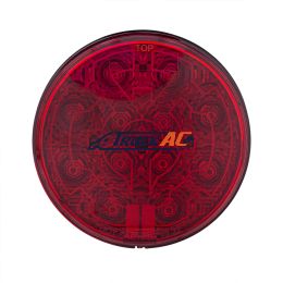 12 LED 4" Round Light (Stop, Turn & Tail) With Heated Lens - Red LED/Red Lens - United Pacific 36072