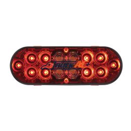 6" Oval Combo Light With 14 LED Stop, Turn & Tail & 16 LED Back-Up -Red LED/Red Lens - United Pacific 36609