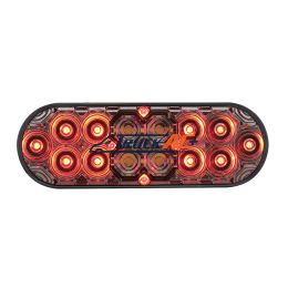 6" Oval Combo Light With 14 LED Stop, Turn & Tail & 16 LED Back-Up - Red LED/Clear Lens - United Pacific 36610