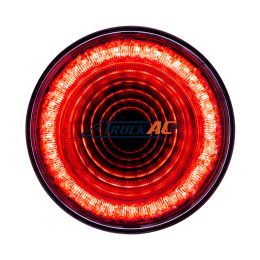 24 LED 4" Round Mirage Light (Stop, Turn & Tail) - Red LED/Red Lens - United Pacific 36652B