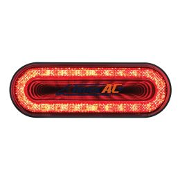 24 LED 6" Oval Mirage Light (Stop, Turn & Tail) - Red LED/Red Lens - United Pacific 36656