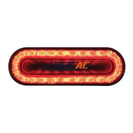 24 LED 6" Oval Mirage Light (Stop, Turn & Tail) - Red LED/Clear Lens - United Pacific 36664