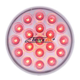 19 LED 4" Round Double Fury Light (Stop, Turn, Tail) With Warning Light - Red & Amber LED/Clear Lens - United Pacific 36722