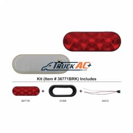 10 LED Oval Light Kit (Stop, Turn & Tail) - Red LED/Red Lens - United Pacific 36771BRK