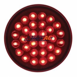 30 LED 4" Round Light (Stop, Turn & Tail) - Red LED/Red Lens - United Pacific 36832