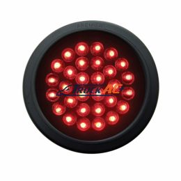 30 LED 4" Round Light Kit (Stop, Turn & Tail) - Red LED/Red Lens - United Pacific 36832BRK