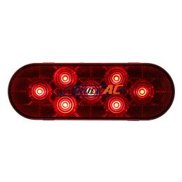 7 LED Oval Light (Stop, Turn & Tail) - Red LED/Red Lens - United Pacific 36855B