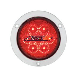 7 LED 4" Round SS Flange Light (Stop, Turn & Tail) - Red LED/Red Lens - United Pacific 36913