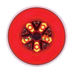 18 LED 4" Round GloLight (Stop, Turn & Tail) - Red LED/Red Lens - United Pacific 36922B