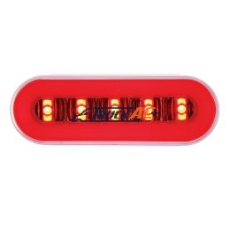 22 LED 6" Oval GloLight With Divider Bar Inner Design (Stop, Turn & Tail) - Red LED/Red Insert - United Pacific 36924B