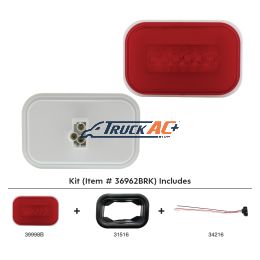 14 LED Rectangular GloLight Kit (Stop, Turn & Tail) - Red LED/Red Lens - United Pacific 36962BRK