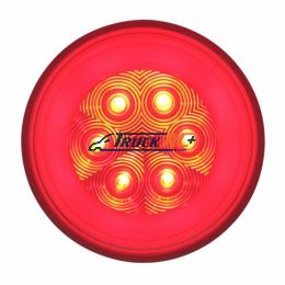 21 LED 4" Round GloLight (Stop, Turn & Tail) - Red LED/Clear Lens - United Pacific 37134