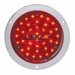 40 LED 4" Round Flange Mount Deep-Dish Light (Stop, Turn & Tail) - Red LED/Red Lens - United Pacific 38062