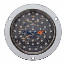 40 LED 4" Round Flange Mount Deep-Dish Light (Stop, Turn & Tail) - Red LED/Clear Lens - United Pacific 38075