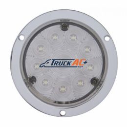 10 LED 4" Round Flange Mount Light (Stop, Turn & Tail) - Red LED/Clear Lens - United Pacific 38077