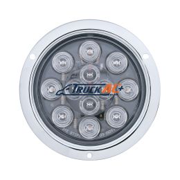 12 LED 4" Round Flange Mount Light (Stop, Turn & Tail) - Red LED/Clear Lens - United Pacific 38649